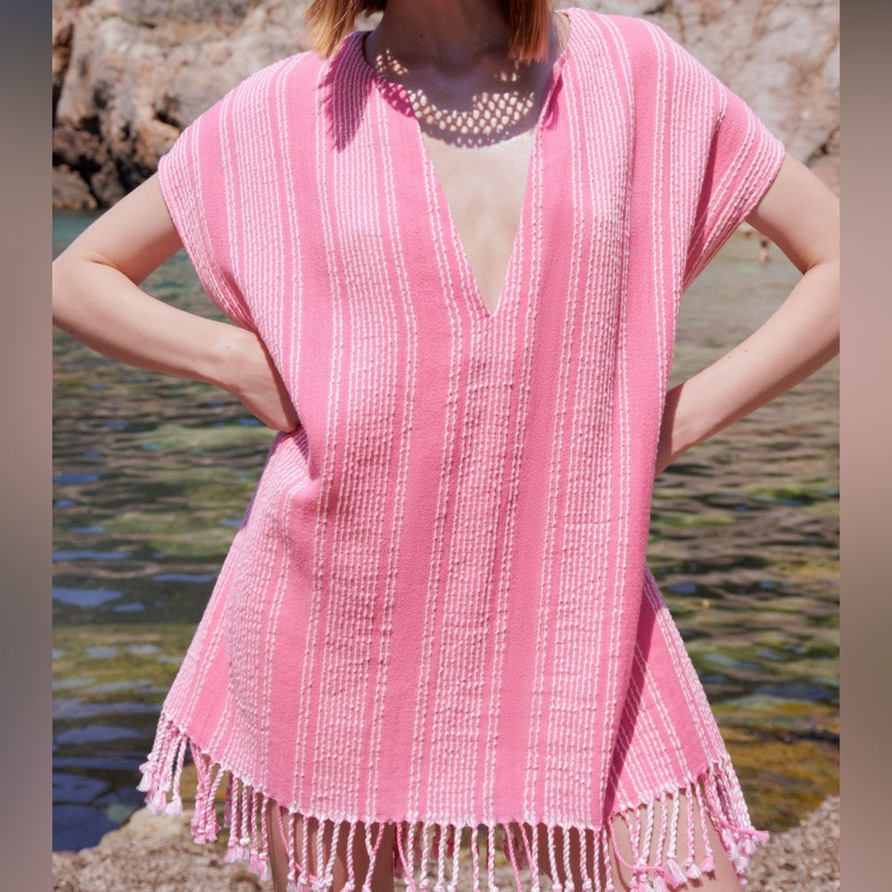 ZARA RUSTIC FRINGED KAFTAN‎